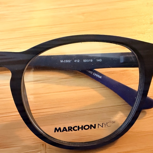 Women’s Marchon NYC Eyeglasses frame M 1502 Matte Navy Horn - Picture 3 of 7